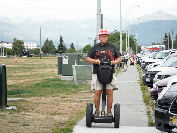 Lee Duquette on his Segway in Anchorage